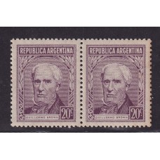 ARGENTINA 1954 GJ 1037i + 1037h PAREJA DE ESTAMPILLAS NUEVAS CON GOMA TONALIZADA AMBOS GOMA GOFRADA PERO 1 CON FILIGRANA RAYA U$ 35